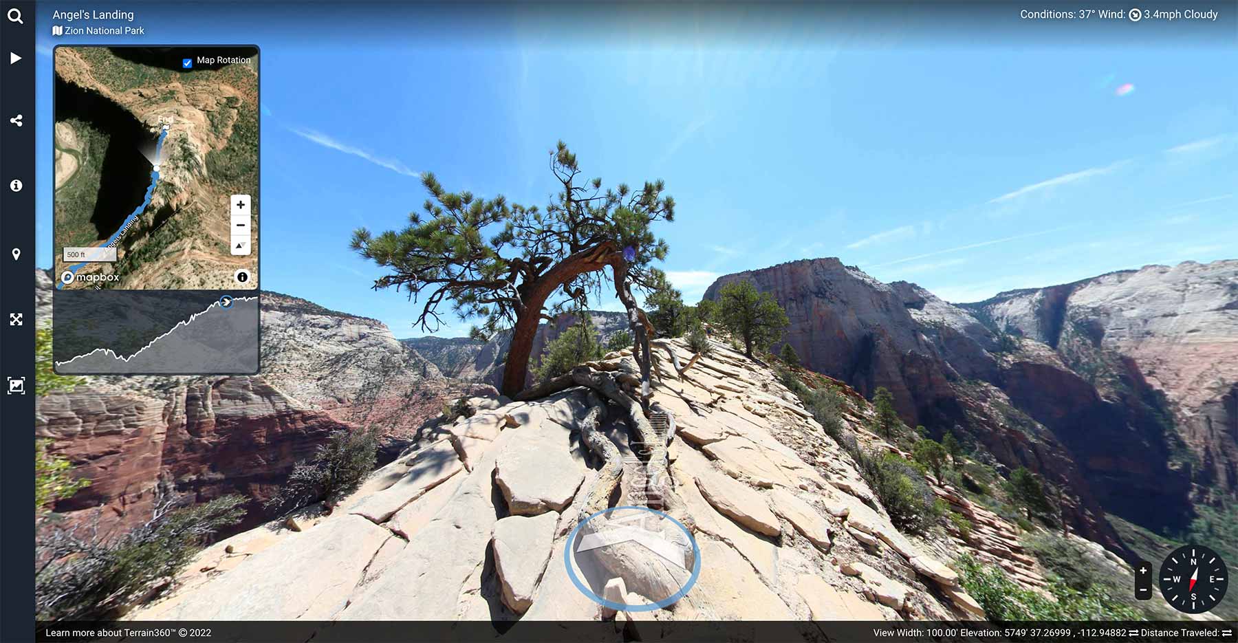 angels landing utah panoramic image